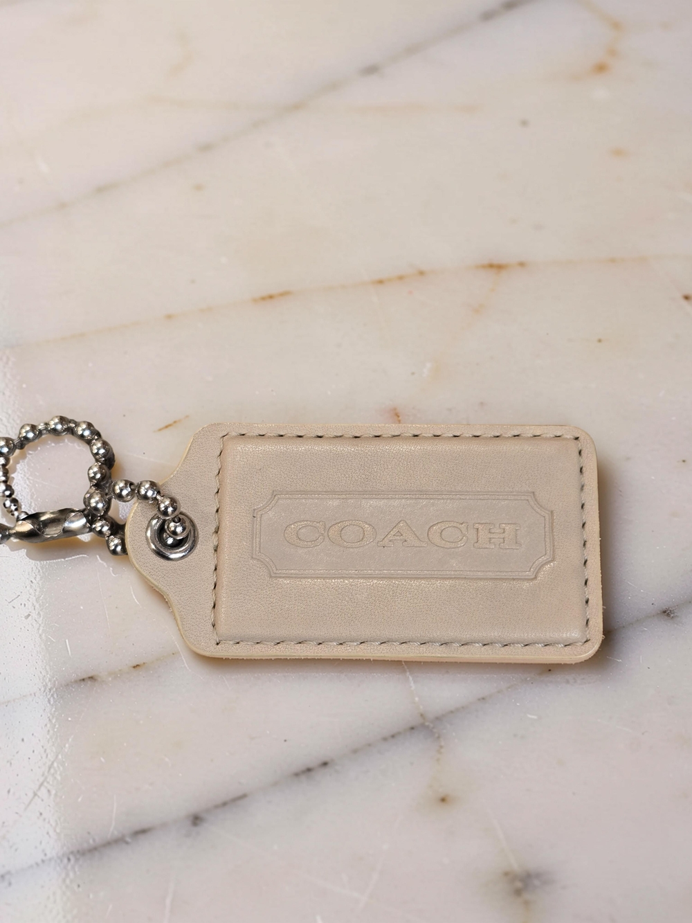 COACH 3” Leather Hangtag Replacement - Light Tan